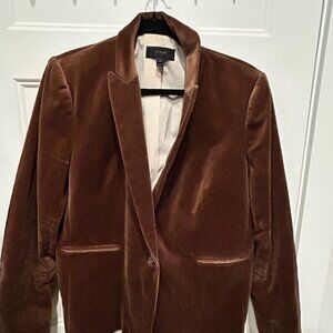 J.Crew Slim Velvet Blazer in Roasted Caramel - Size 16